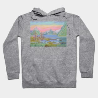 Colorful sunset in Milford Sound, New Zealand Hoodie